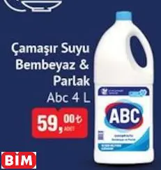 ABC ÇAMAŞIR SUYU BEMBEYAZ & PARLAK